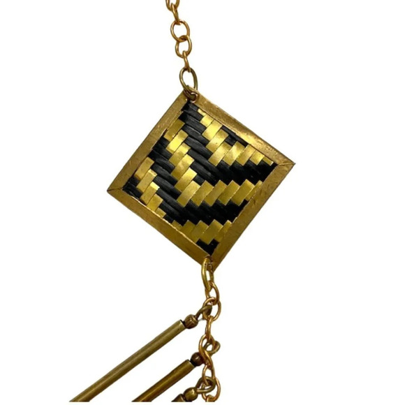 Boho Glam Brass & Bead Necklace NEW - Picture 4 of 8